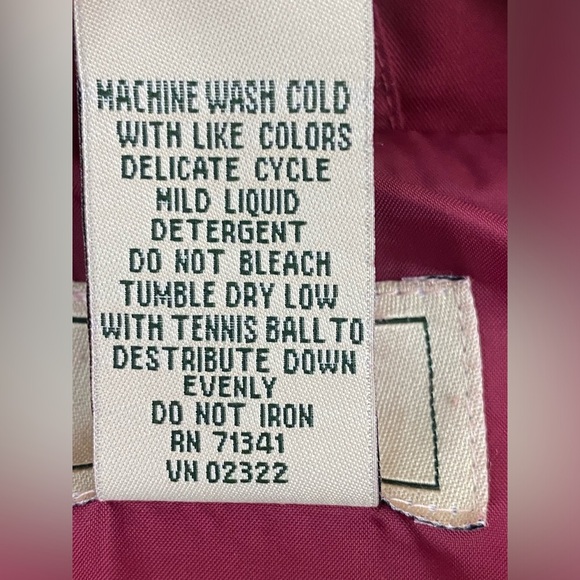 L.L. Bean Women's Goose Down Puffer Jacket Winter Coat Zip Red Size M Outerwear - Picture 11 of 13